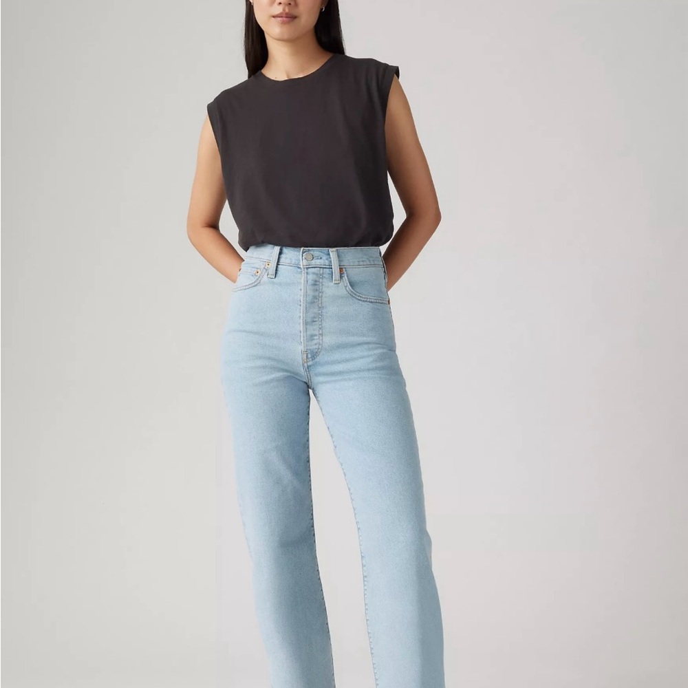 Levi's Blue Ribcage Straight Ankle Leg Jeans